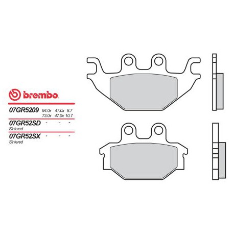 Bremsbeläge hinten Brembo SYM 300 CITYCOM 2015 -  typ SD