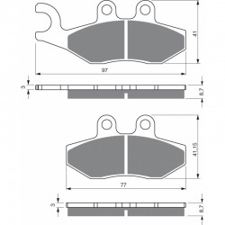 Front brake pads Goldfren Piaggio Beverly 125 2002-2014 type AD