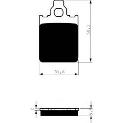 Front brake pads Goldfren Piaggio Skipper 125 1994-1995 type S3