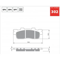 Rear brake pads Goldfren Kymco People 300 GT 2010-2016 type S3