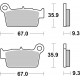 Rear brake pads SBS TM MX 530 F 2005 - 2019 type RSI