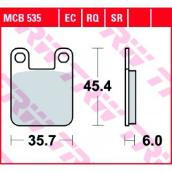 Predné brzdové doštičky / obloženie TRW / Lucas Derbi  50 Vamos R 1995 -  směs EC