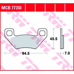 Predné brzdové doštičky / obloženie TRW / Lucas Arctic Cat  350 ATV 2012 -  směs SI