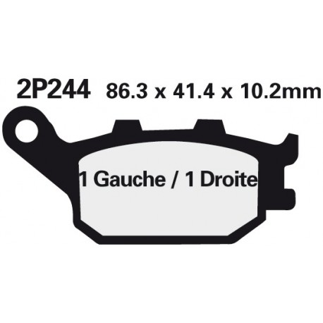 Rear brake pads Nissin Suzuki DL 1000 V-Strom Left/Rear 2002 - 2013 type ST