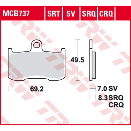 Front brake pads TRW / Lucas Indian  1800 Chief Classic 2017 -  type SV