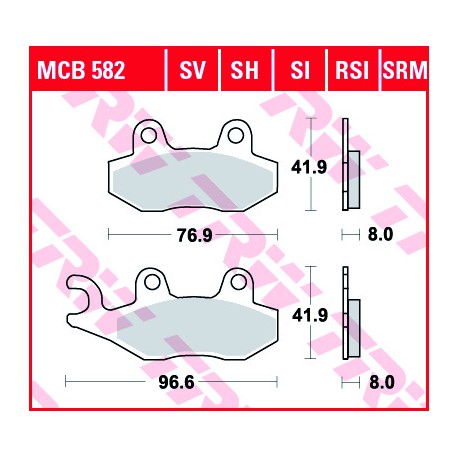 Front brake pads TRW / Lucas Keeway  125 Logik 2013 - 2016