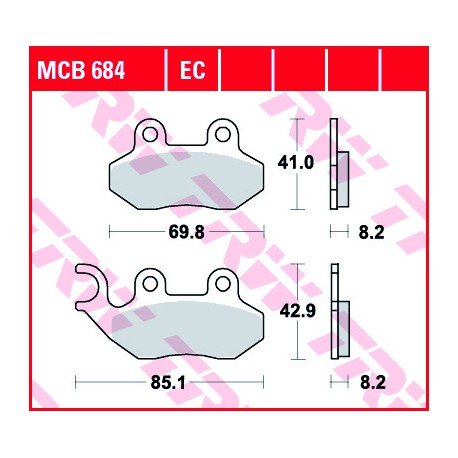 Front brake pads TRW / Lucas SYM  125 Allo 2011 - 