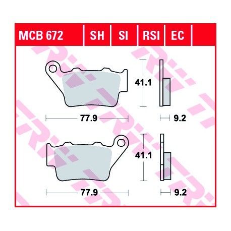 Rear brake pads TRW / Lucas Husaberg FE 400 , S,E 1998 - 2002 směs RSI