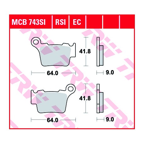 Rear brake pads TRW / Lucas Husaberg FE 250  2013 -  směs RSI