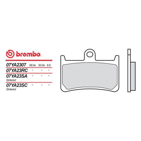 Front brake pads Brembo Yamaha 1700 MT 01 2005 - 2006 type LA